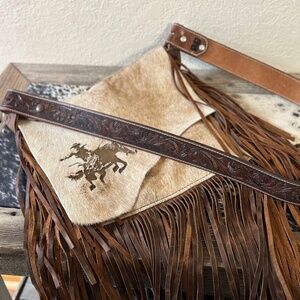 Womens Cowhide Engraved Purse - Crossbody Purse